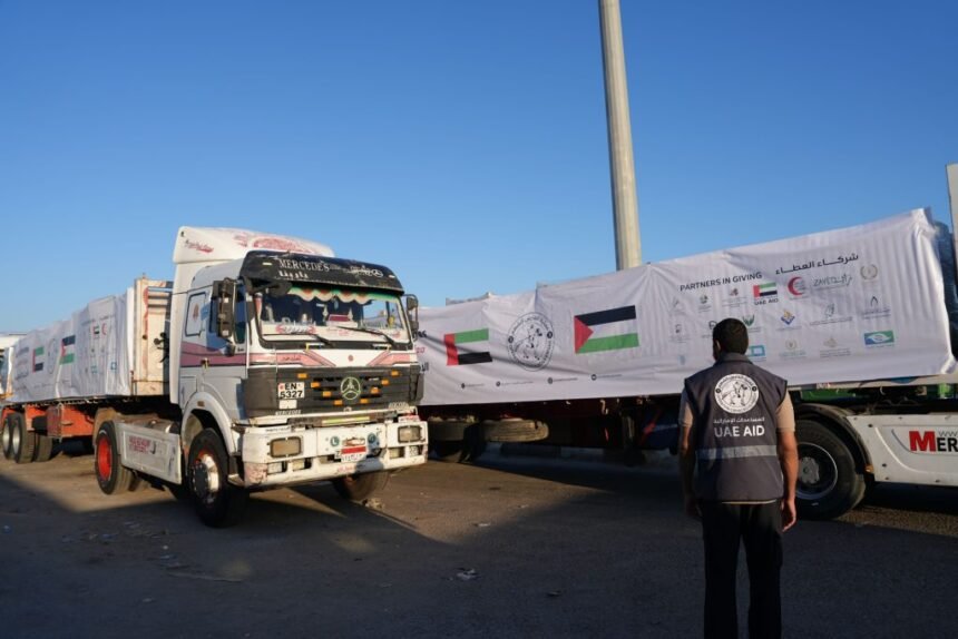 بالفيديو.. الإمارات تدعم غزة بقوافل مساعدات تحمل 786 طناً من | نافذة الشرق